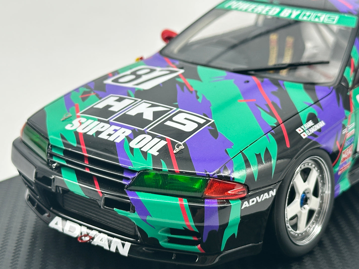 Ignition Model 1/18 Nissan R32 HKS SKYLINE #87 black and green paint simulation model