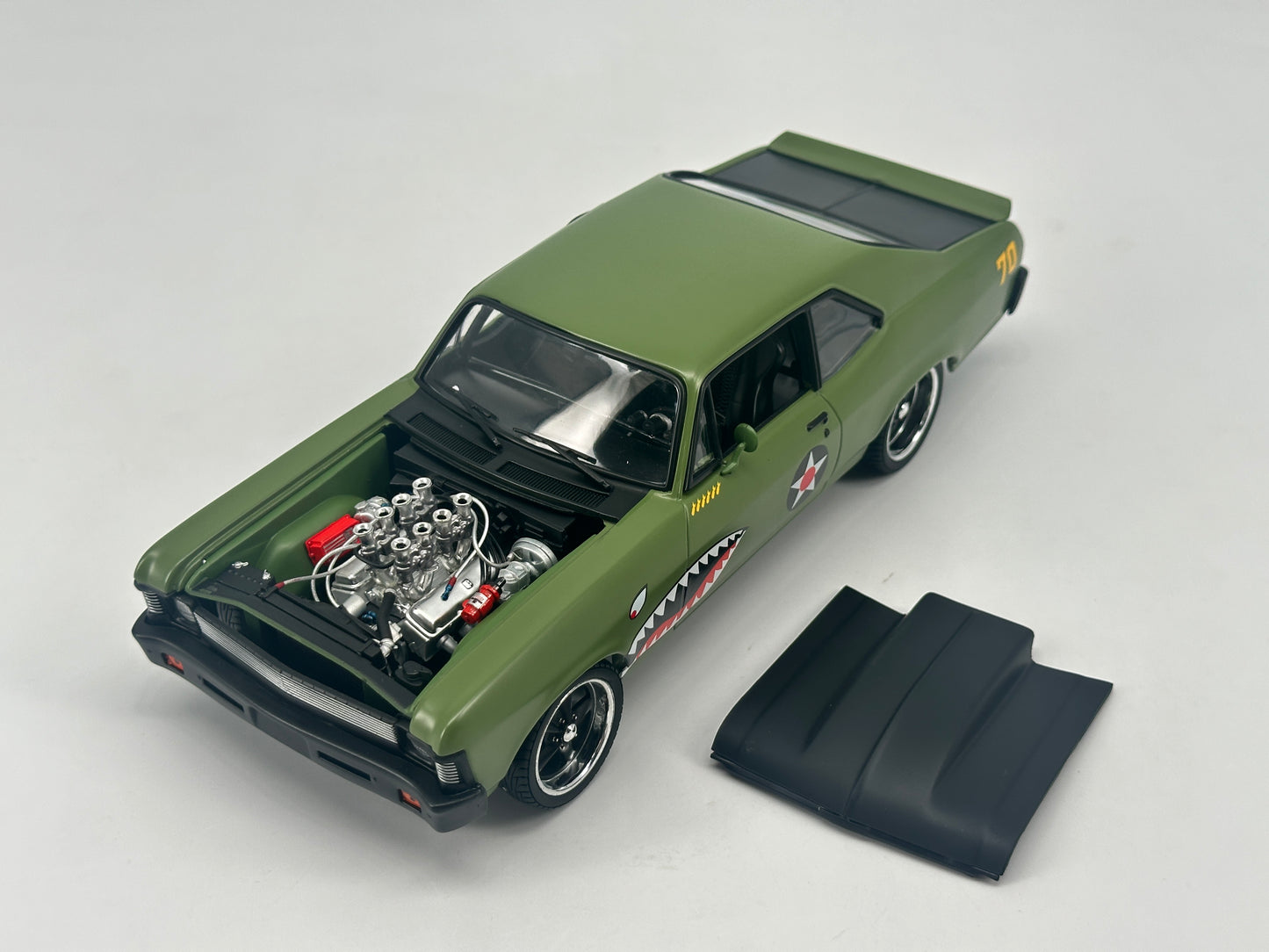GMP 1/18 Chevrolet NOVA STREET FIGHTER WARHAWK Army Green Alloy Car Model