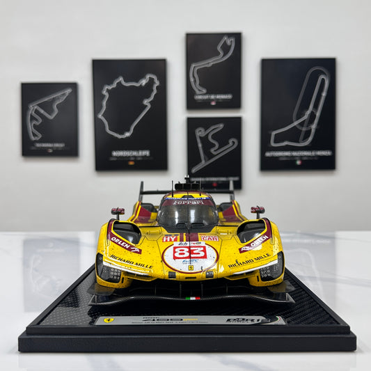 BBR 1/12 Ferrari 499P Le Mans 2025 - Ye Yifei's championship sprint in dirty form - Le Mans #83 - BBR1228Cdirty