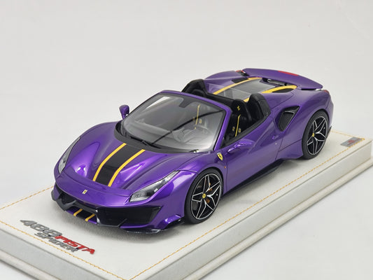 MR 1/18 Ferrari 488pista Convertible Special Edition Purple Car Model