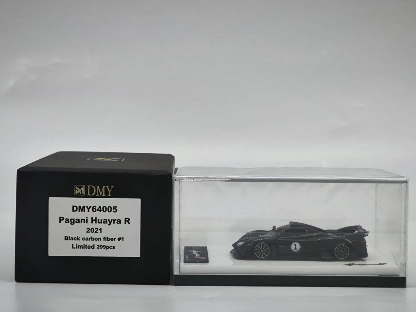DMY 1/64 Pagani Huayra R Black Carbon Resin Model DMY64005