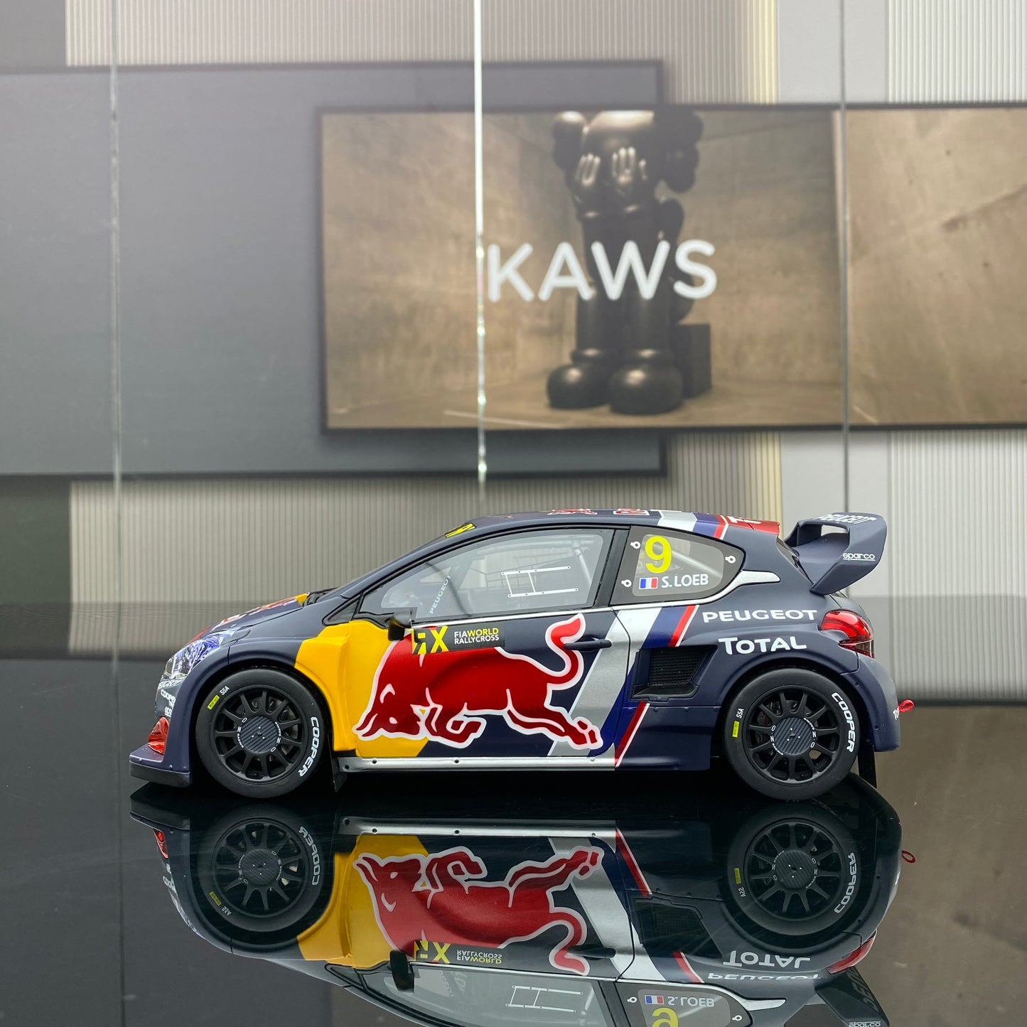 OTTO 1/18 Peugeot 208 WRX S.LOEB BELGIUM GP black paint car model