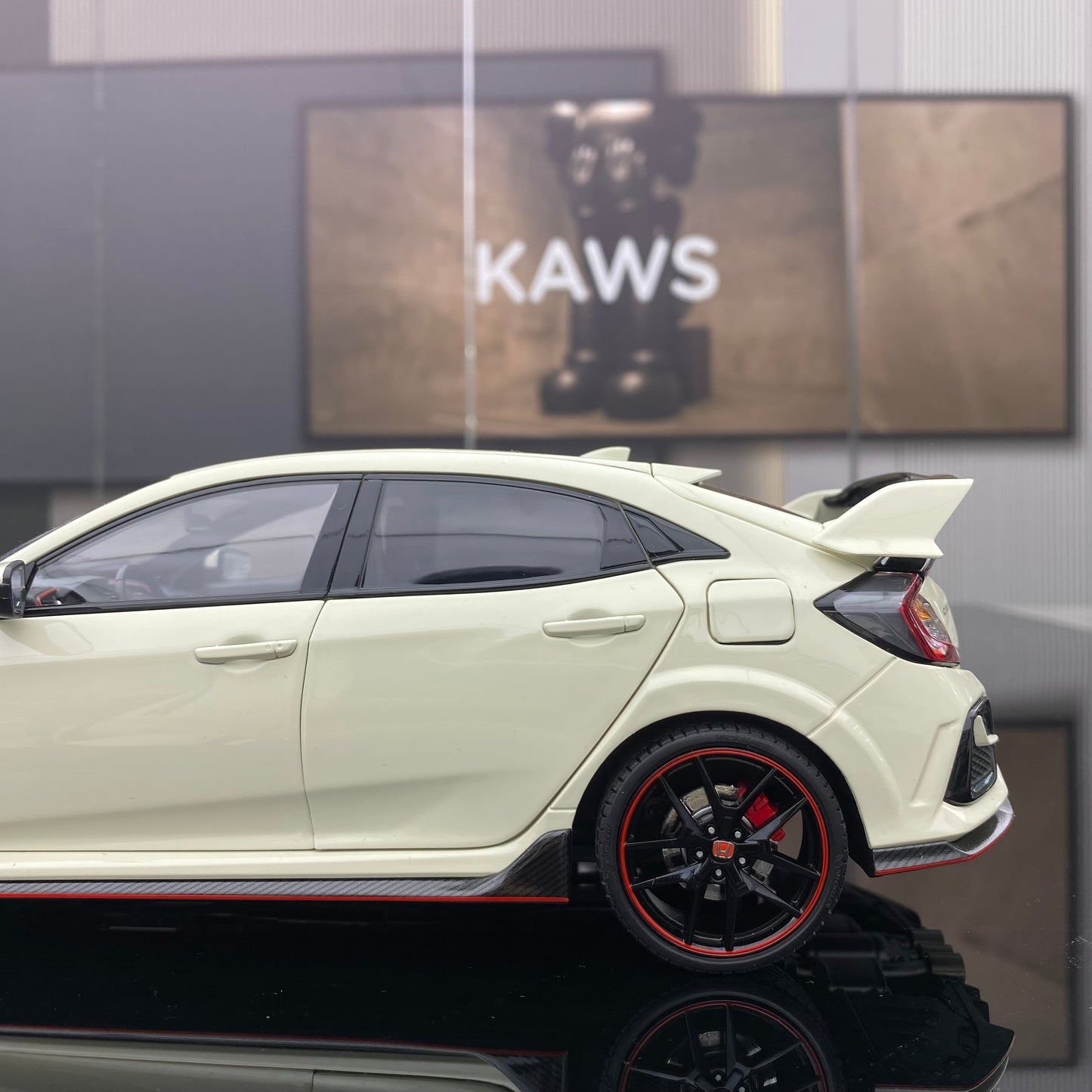 Adornos de modelo de coche de simulación de aleación completamente abierto HONDA CIVIC TYPE R a escala 1/18