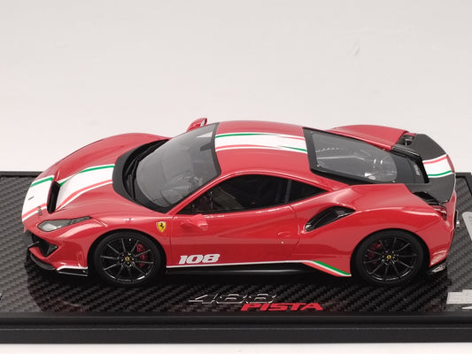BBR 1/18 Ferrari 488 PISTA PILOTI #108 Red Model Car