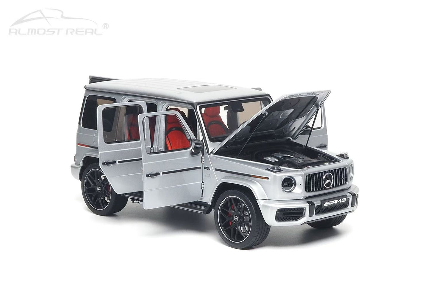 AR 1/18 Mercedes-AMG G63 2019 Silver Alloy Fully Opening Car Model