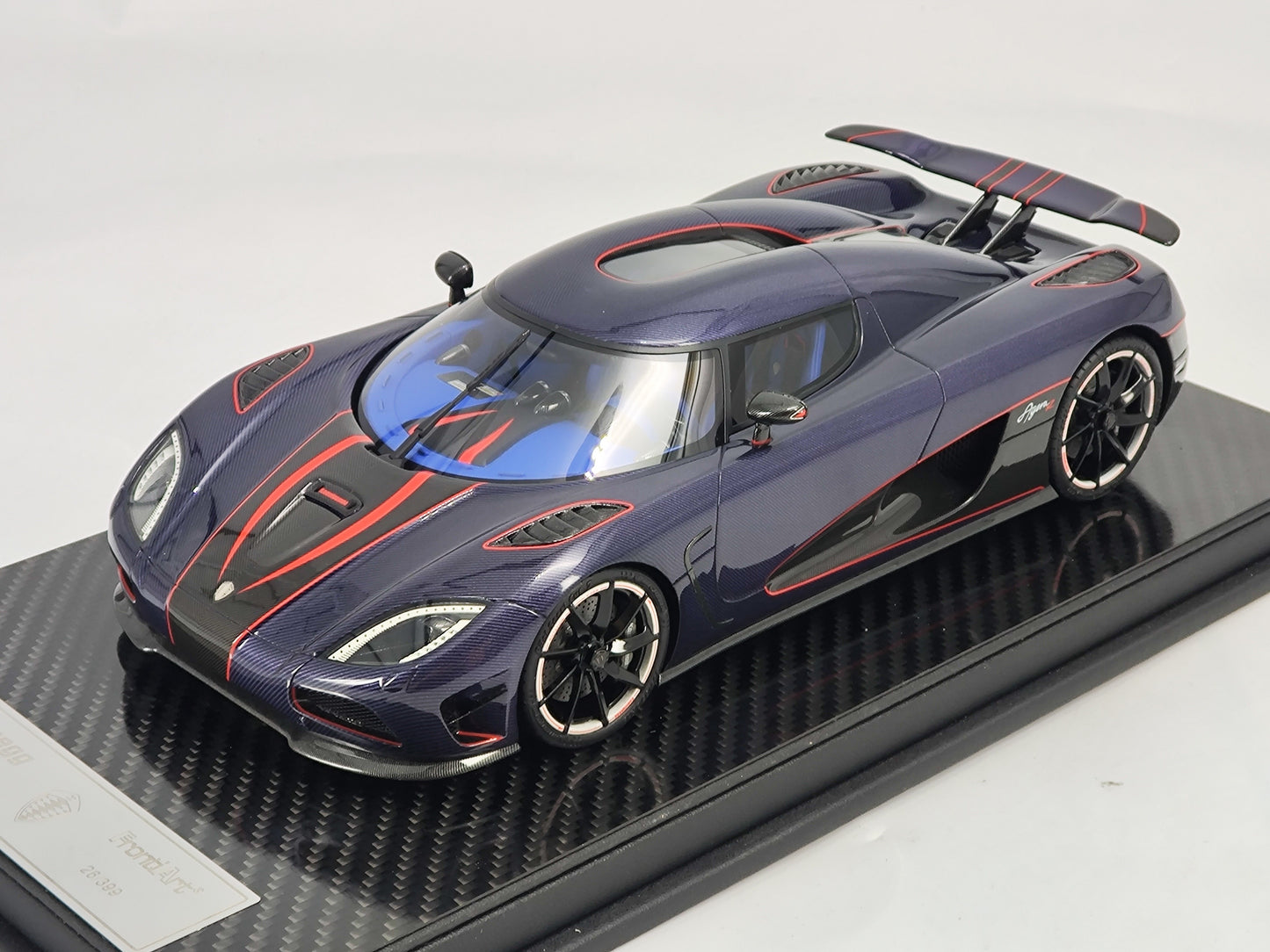 Frontiart 1/18 Koenigsegg Agera RS Carbon Blue Red Line Limited Edition Simulation Model Car