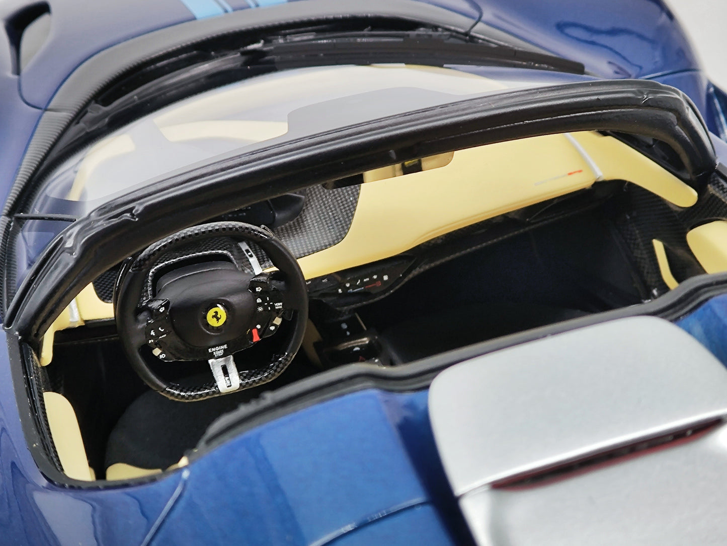 BBR 1/18 Ferrari sp3 Abu Dhabi blue with flower pattern limited edition car model P18214F1