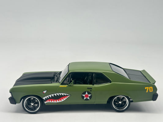 GMP 1/18 Chevrolet NOVA STREET FIGHTER WARHAWK Army Green Alloy Car Model