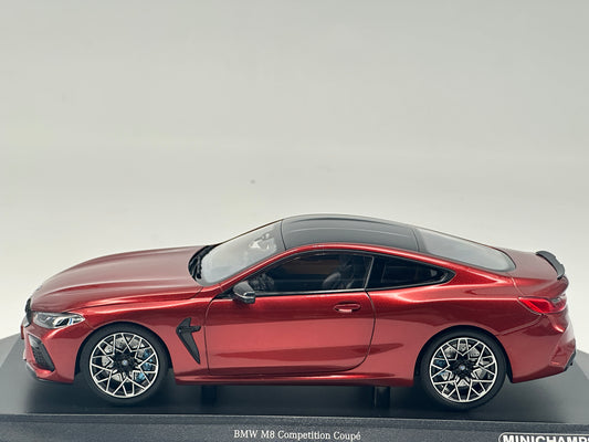 MINICHAMPS 1/18 BMW M8 COUPE Metallic Red Alloy Car Model