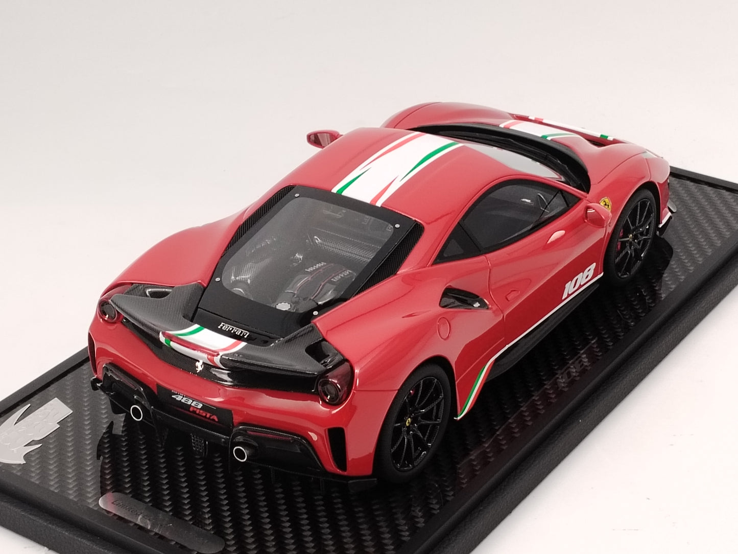 BBR 1/18 Ferrari 488 PISTA PILOTI #108 Red Model Car