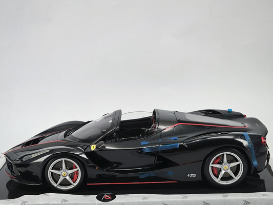 Amalgam 1/8 Ferrari LaFerrari Convertible Black High-end Simulation Car Model Ornaments