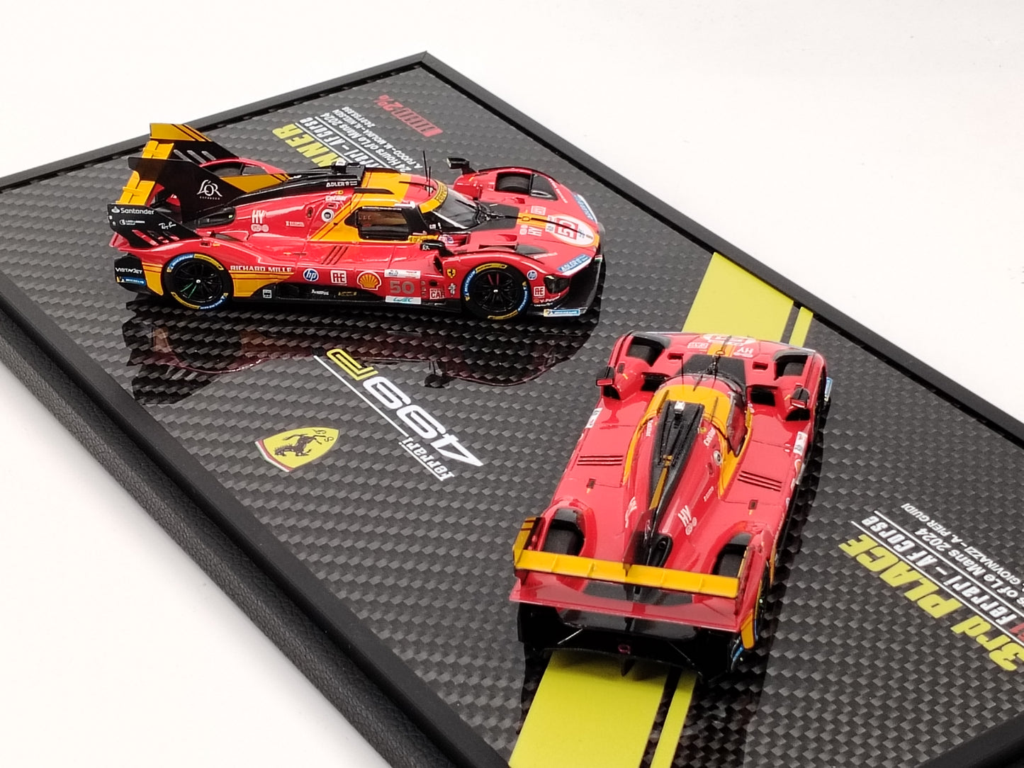 BBR 1/18 Ferrari 499P LE MANS 2024 Twin-Car Set Red Scale Car Model