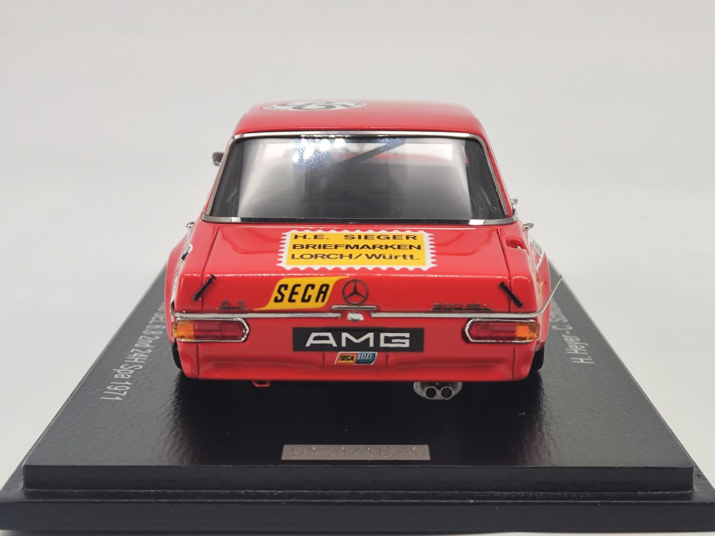 Spark 1/43 Mercedes-Benz 300SEL 6.8 1971 Spa 24 Hours Endurance Race Simulation Model Car