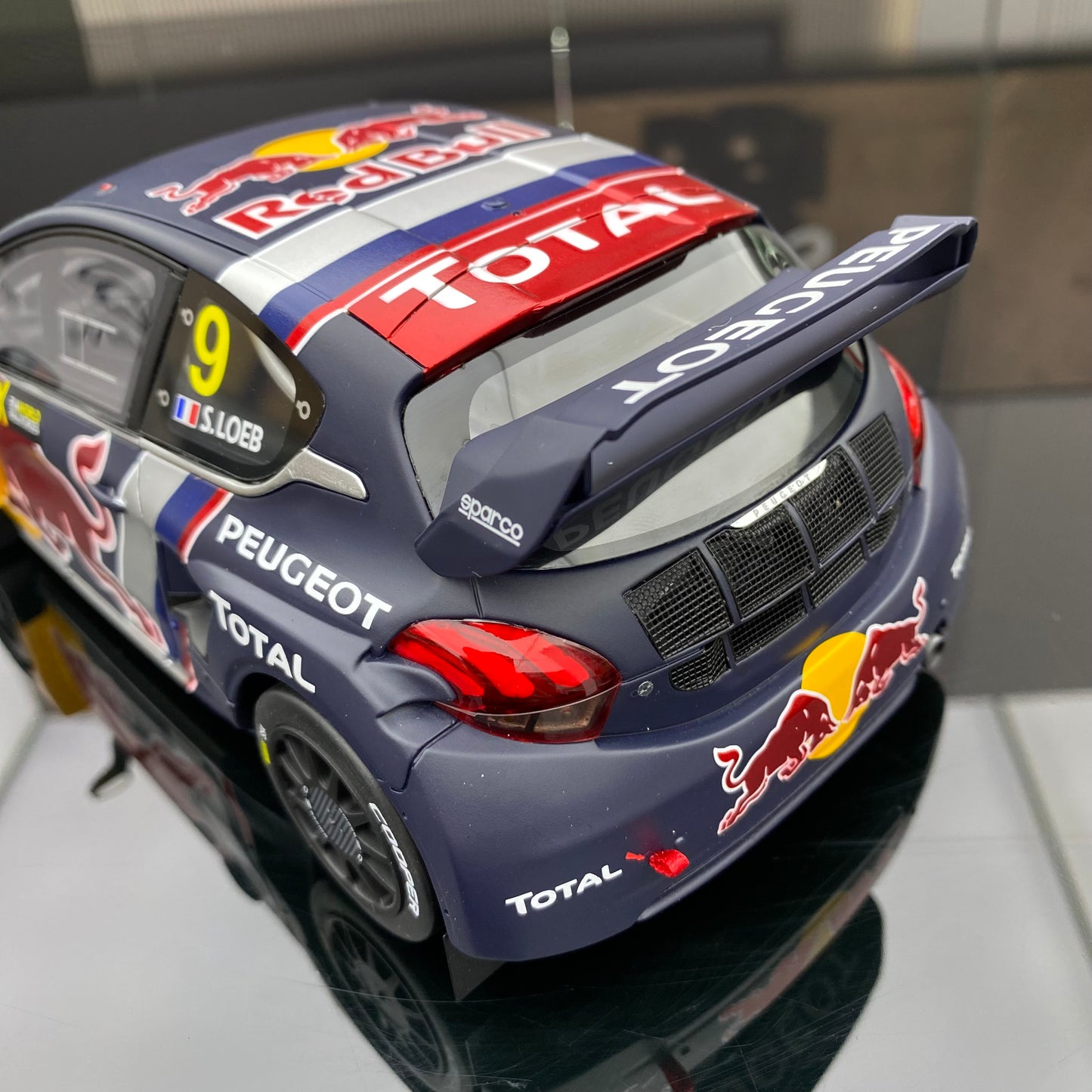 OTTO 1/18 Peugeot 208 WRX S.LOEB BELGIUM GP black paint car model
