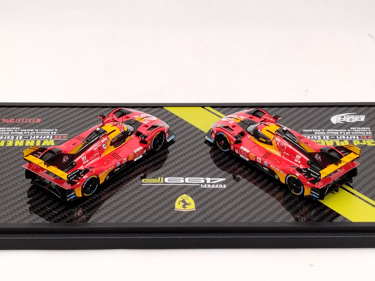 BBR 1/18 Ferrari 499P LE MANS 2024 Twin-Car Set Red Scale Car Model