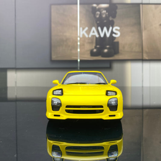 POLAR MASTER 1/18 Mazda RX7 SPEED yellow alloy full-open simulation car model