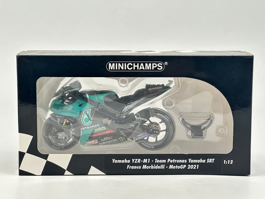 MINICHAMPS 1/12 YAMAHA YZR M1 FRANCO MORBIDELLI MOTOGP 2021 Black Green Paint Motorcycle Model 122213021