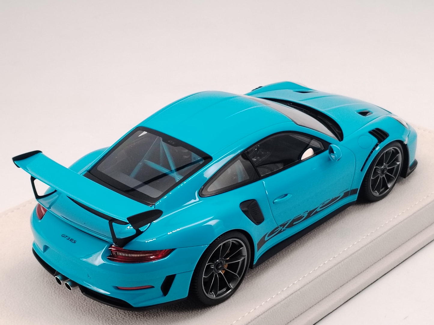 MAKEUP 1/18 Porsche 991.2 GT3RS WEISSACH PACKAGE 2018 Gulf Blue Carbon Fiber Cover Simulation Model Car EML072C