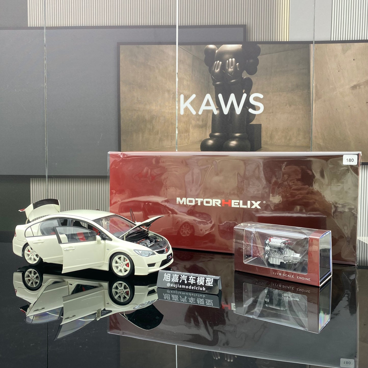 MH 1/18 Honda Civic Type R FD2 alloy full-open 2007 simulation car model collection gift