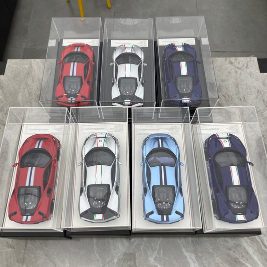 DM 1/18 Ferrari 488 pista resin fully opened simulation car model ornament gift
