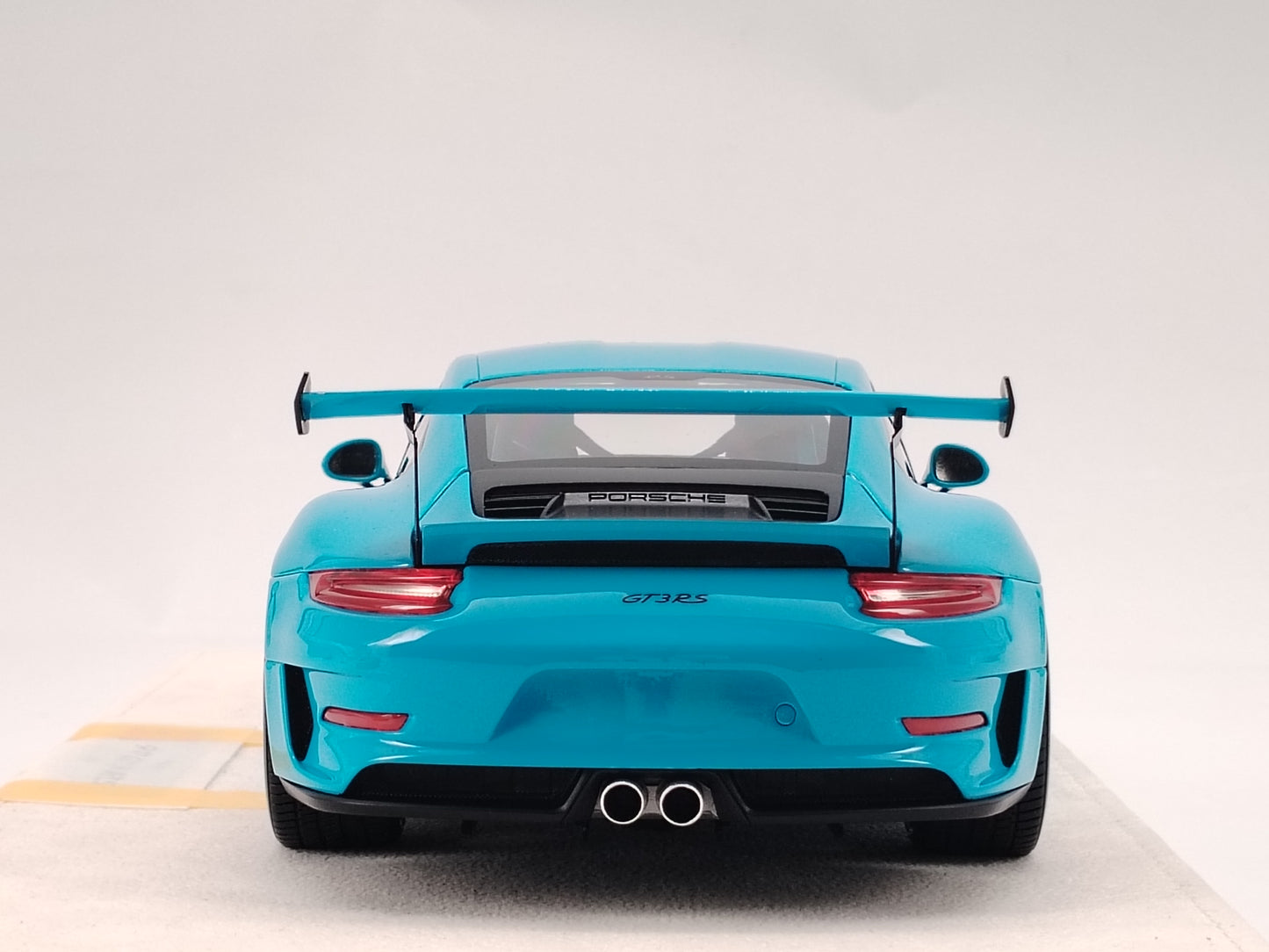 MAKEUP 1/18 Porsche 991.2 GT3RS WEISSACH PACKAGE 2018 Gulf Blue Carbon Fiber Cover Simulation Model Car EML072C