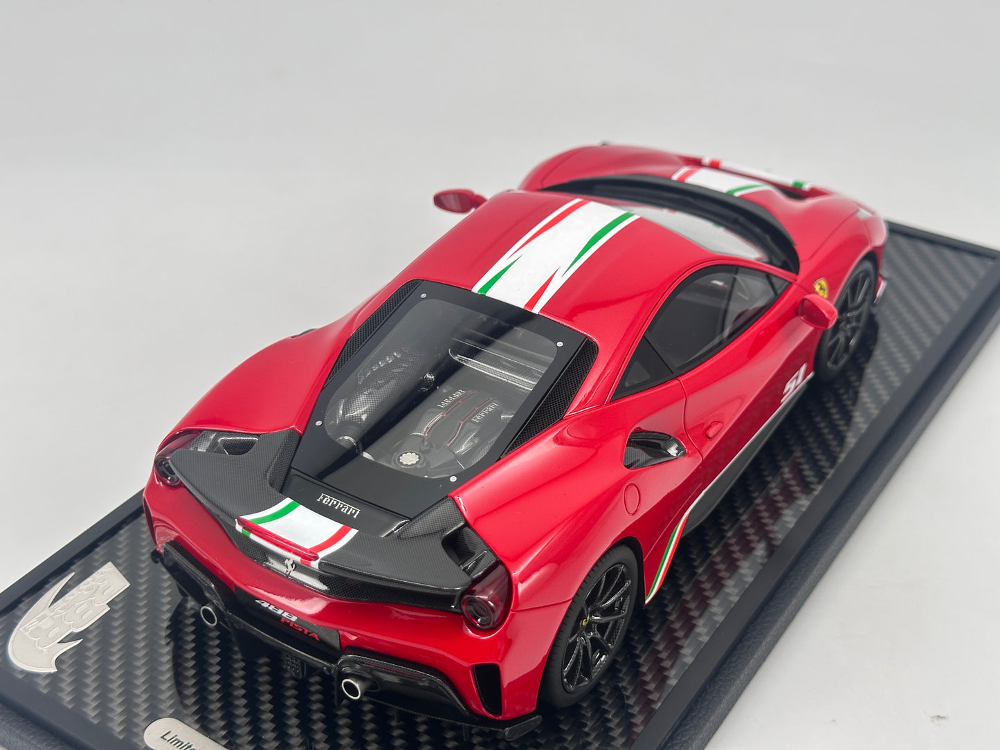 BBR 1/18 Ferrari 488 Pista Piloti 51# Standard Red Simulation Car Model