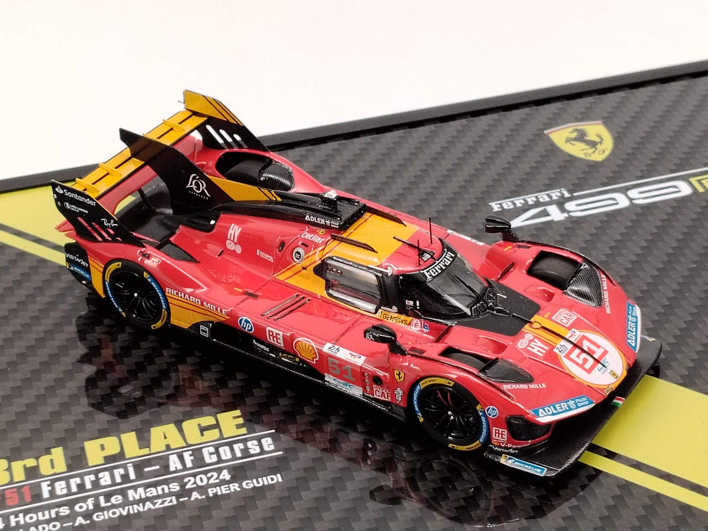 BBR 1/18 Ferrari 499P LE MANS 2024 Twin-Car Set Red Scale Car Model