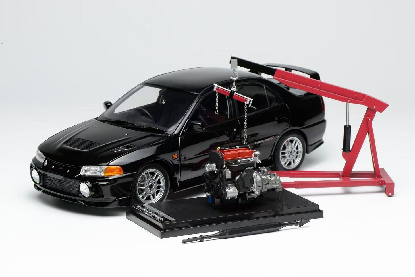 MOTORHELIX 1/18 Mitsubishi Lancer Evolution IV Simulation Car Model Ornaments