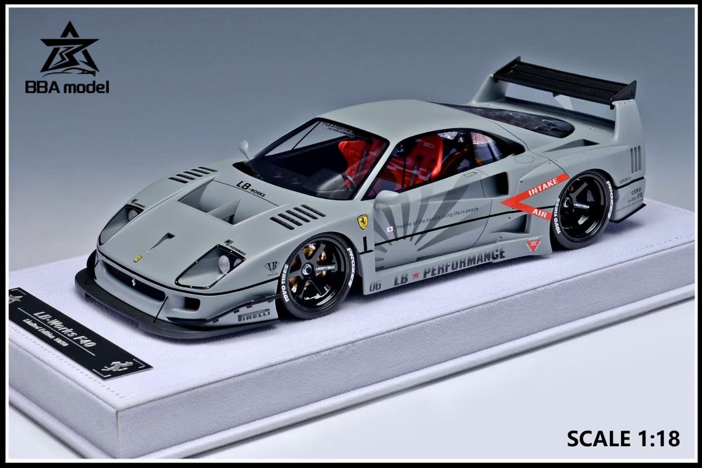 BBA model 1/18 Ferrari F40 LBWK wide-body modified resin car model
