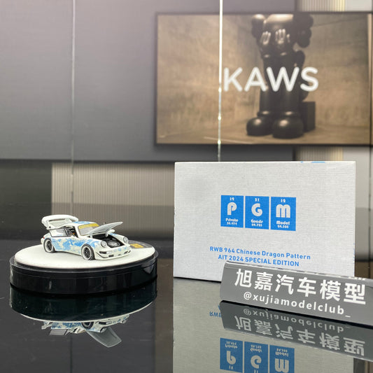 PGM 1/64 Porsche RWB 964 930 993 alloy full car model Foshan exhibition version