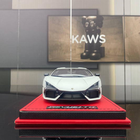 Colección de adornos de simulación de coche Lamborghini Reveulto Starlight White a escala 1/18