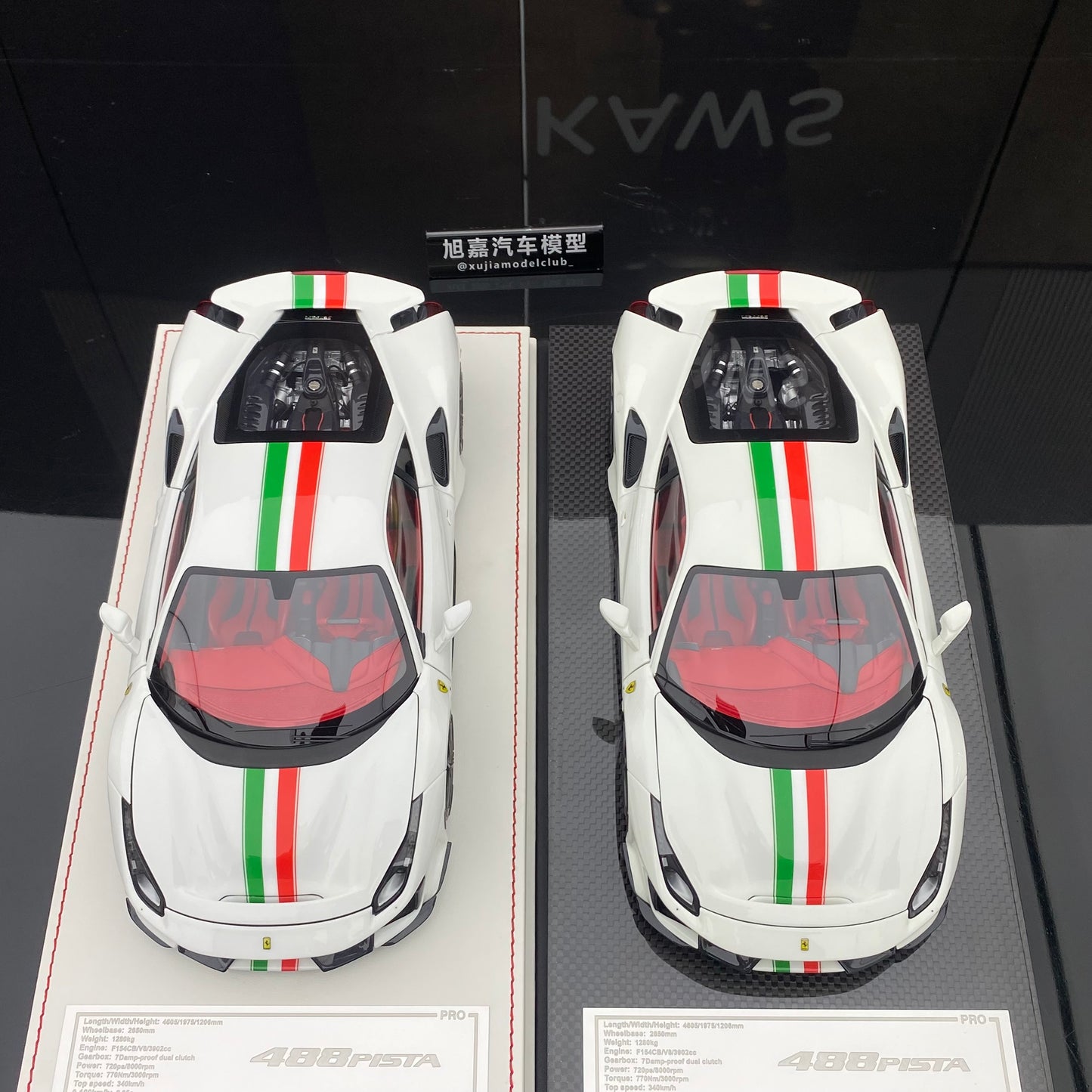 DM 1/18 Ferrari 488 pista resin fully opened fluorescent limited edition car model ornaments