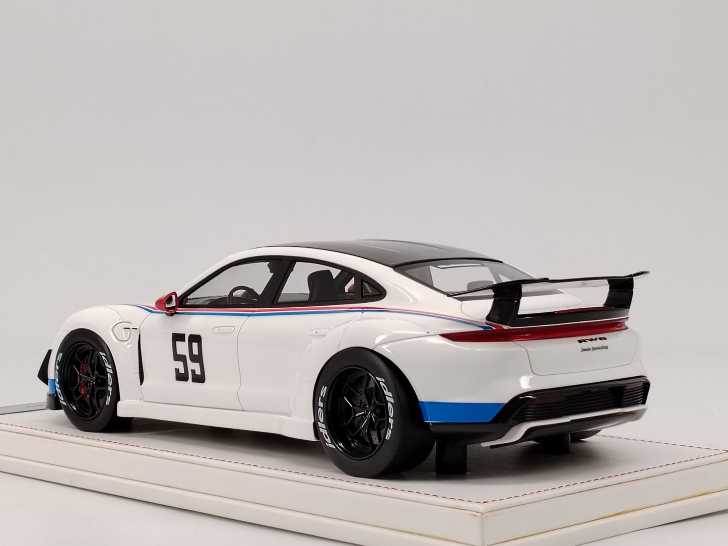 VIP 1/18 Porsche RWB TAYCAN BROMOS #59 white paint simulation car model
