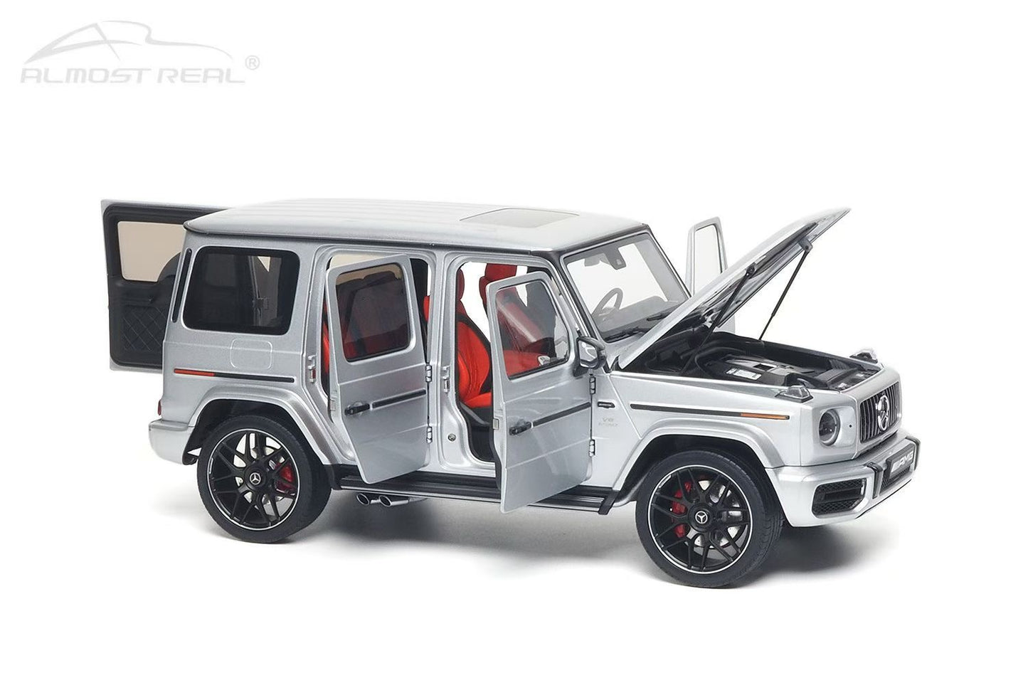 AR 1/18 Mercedes-AMG G63 2019 Silver Alloy Fully Opening Car Model