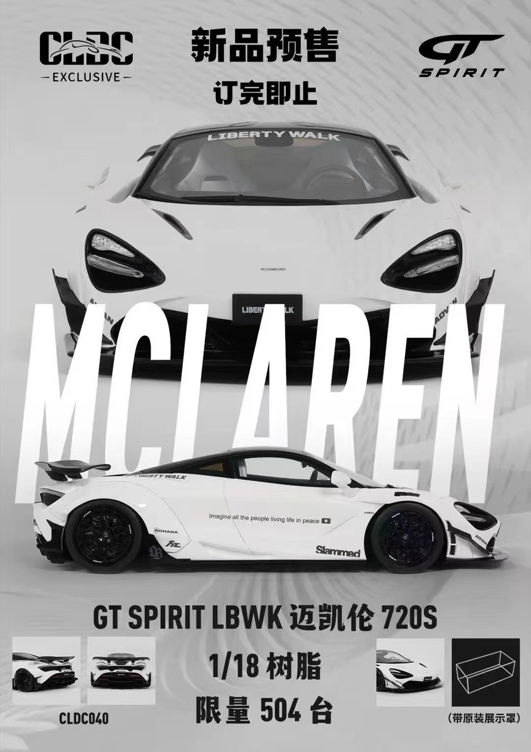 GT spirit 1/18 McLaren 702S modified version car model ornaments wide body
