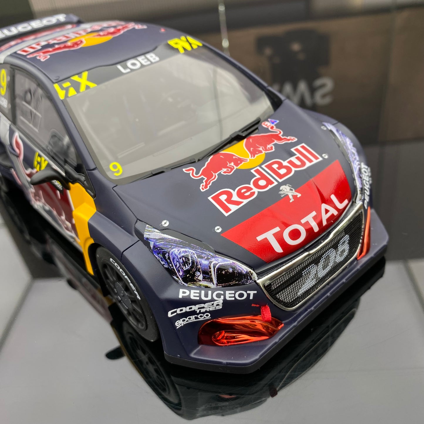 OTTO 1/18 Peugeot 208 WRX S.LOEB BELGIUM GP black paint car model