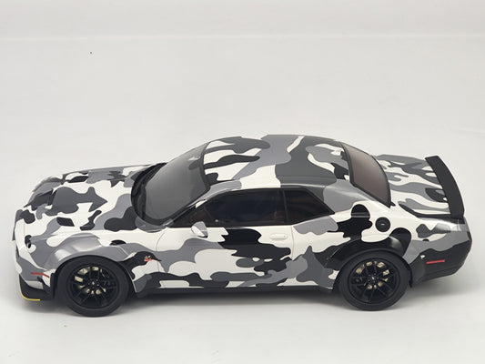 GT SPIRIT 1/18 Dodge Hellcat Black and White Camouflage Model Car Model