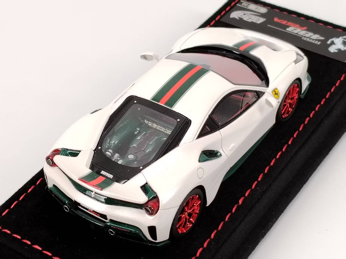 BBR 1/43 Ferrari 488 Pista White/GUCCI Livery Resin Model BBRC202CH