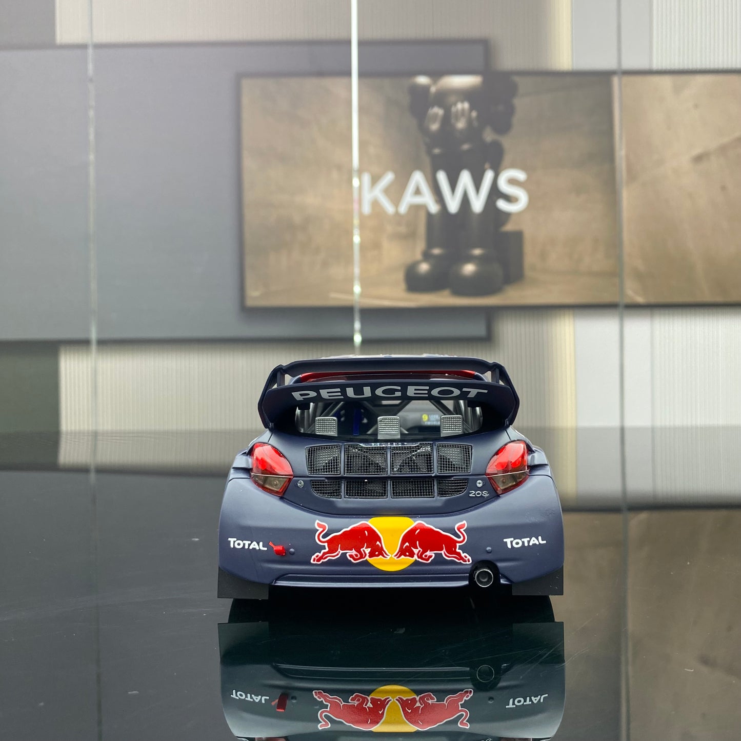 OTTO 1/18 Peugeot 208 WRX S.LOEB BELGIUM GP black paint car model