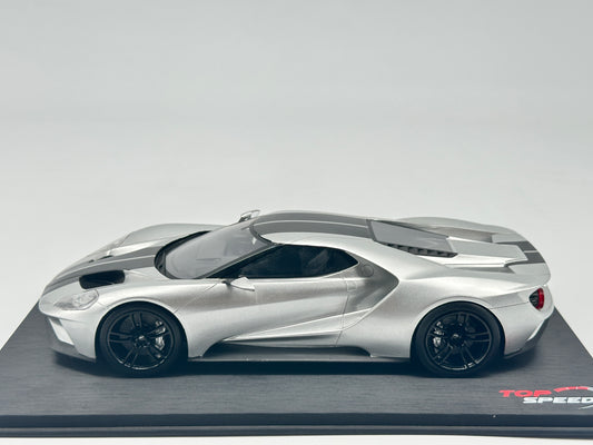 TOPSPEED 1/18 Ford GT Silver Simulation Car Model Ornaments