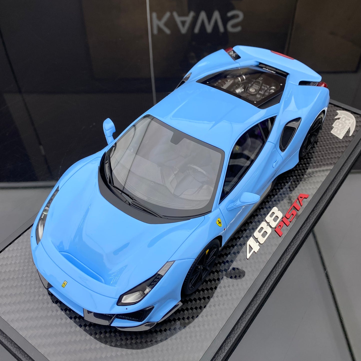 BBR 1/18 Ferrari 488 Pista Plata Blue limited edition car model ornaments