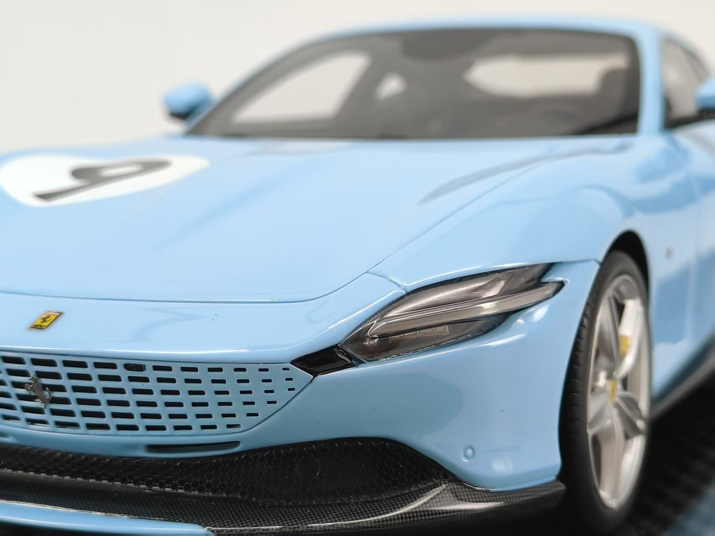 BBR 1/18 Ferrari Roma Prata Blue No. 9 Limited Edition Car Model Ornaments