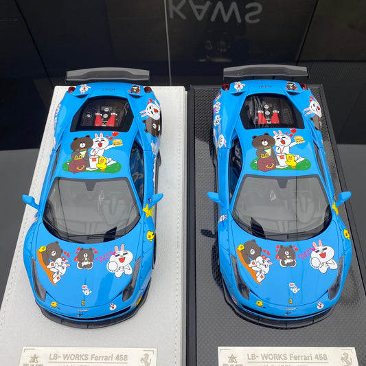 BBA MODEL 1/18 Ferrari 458 GT 1.0 Brown Bear Painting Car Model