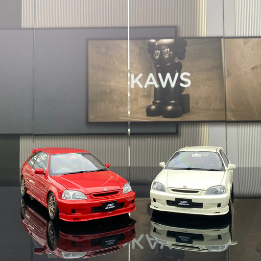 MH 1/18 Honda Civic EK9 Alloy Fully Open Simulation Car Model Ornaments