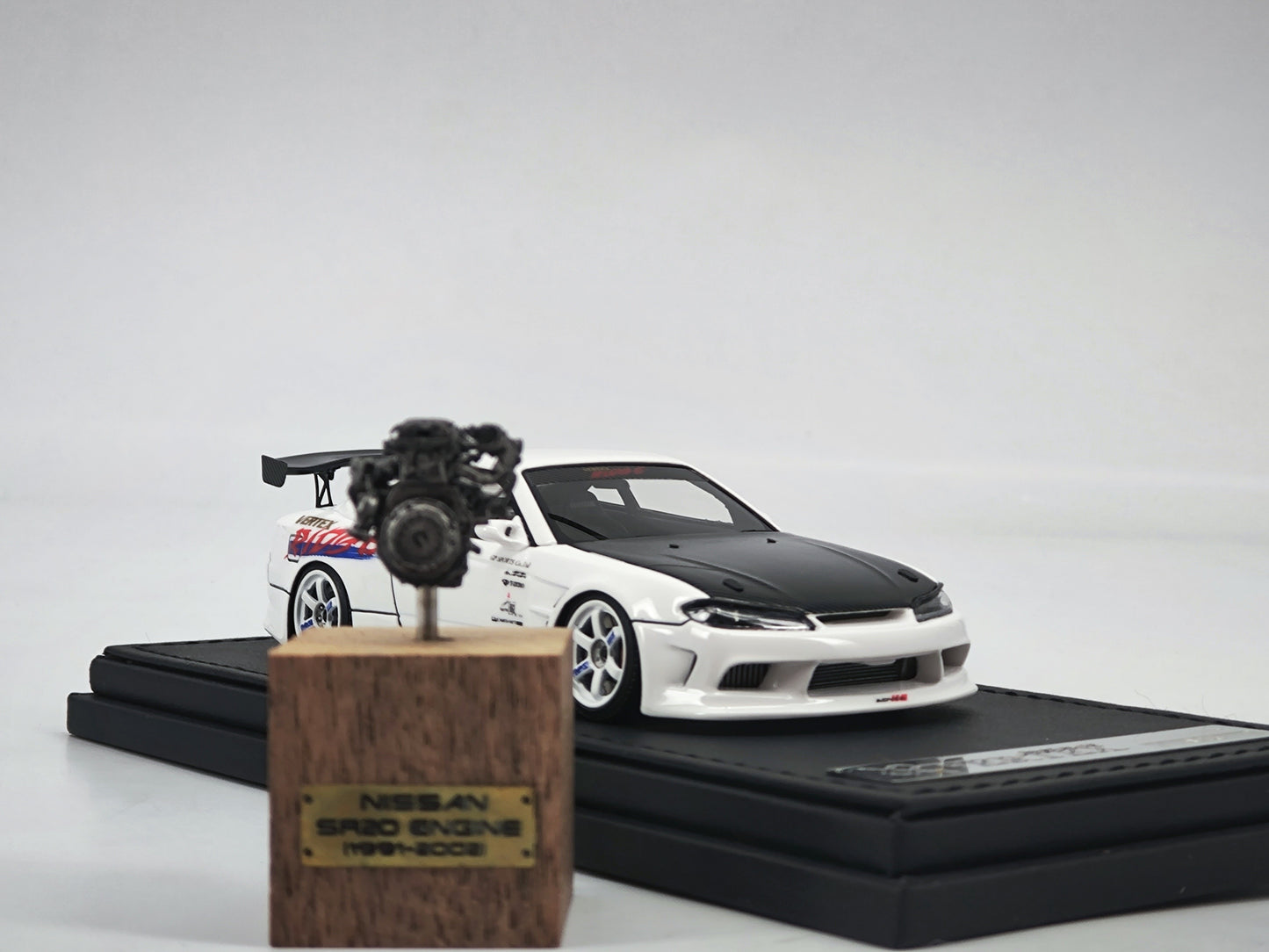 IG 1/43 Nissan s5 Silvia with engine simulation car model birthday gift ornaments