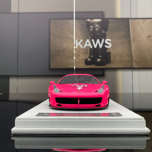 BBA CAR MODEL 1/18 Ferrari 458GT pink limited edition car model ornament