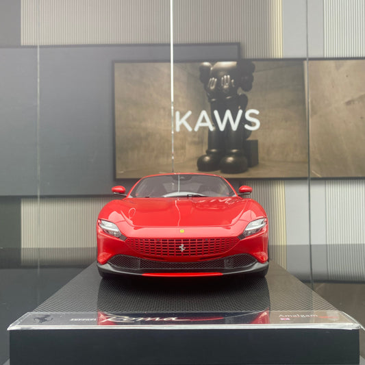 Amalgam 1/12 Ferrari Roma Standard Red Ferrari Roma Simulation Car Model Ornaments