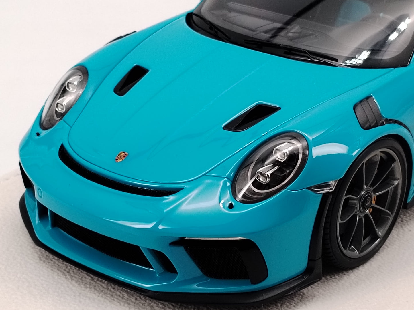 MAKEUP 1/18 Porsche 991.2 GT3RS WEISSACH PACKAGE 2018 Gulf Blue Carbon Fiber Cover Simulation Model Car EML072C