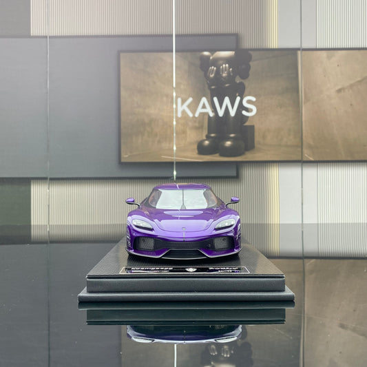 Adornos de coche de edición limitada púrpura Koenigsegg Gemera a escala 1/18 de FRONTIART