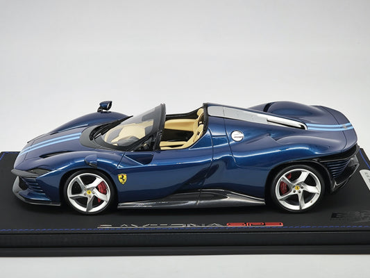 BBR 1/18 Ferrari sp3 Abu Dhabi blue with flower pattern limited edition car model P18214F1